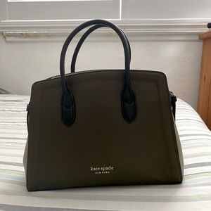 Kate Spade knott colorblocked medium satchel, color duck green multi